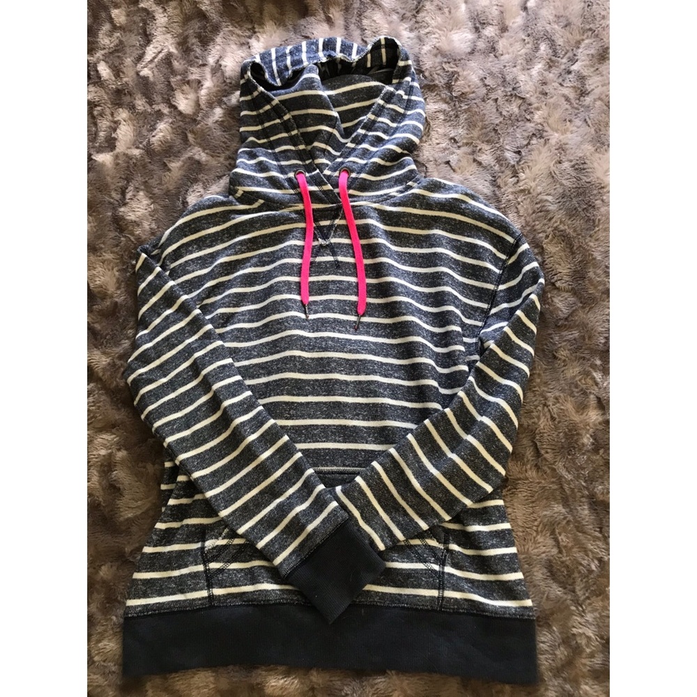 Blue and White Stripped Hoodie Sweatshirt
